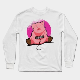 Pink Gamer Pig Long Sleeve T-Shirt